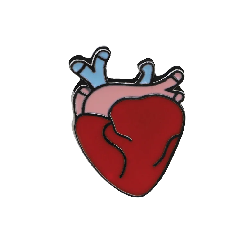 Heart Эмалированные булавки для зубов, золото, серебро, зуб, анатомия сердца, значок доктора медсестры, стоматолога, куртки, нагрудные броши, орган, медицинские украшения, подарки - Окраска металла: Heart