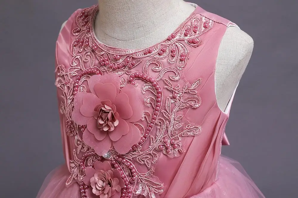 Новинка Платье с цветочным узором для девочек Вечернее платье От 3 до 8 лет