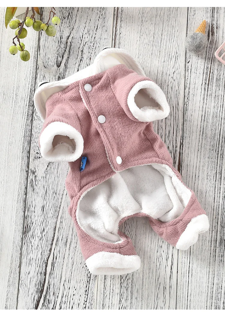 Newest Dog Clothes for Autumn and Winter Navy Blue Pink Colors Four-legged Leisure Sports Style Small Dog and Puppy Clothes