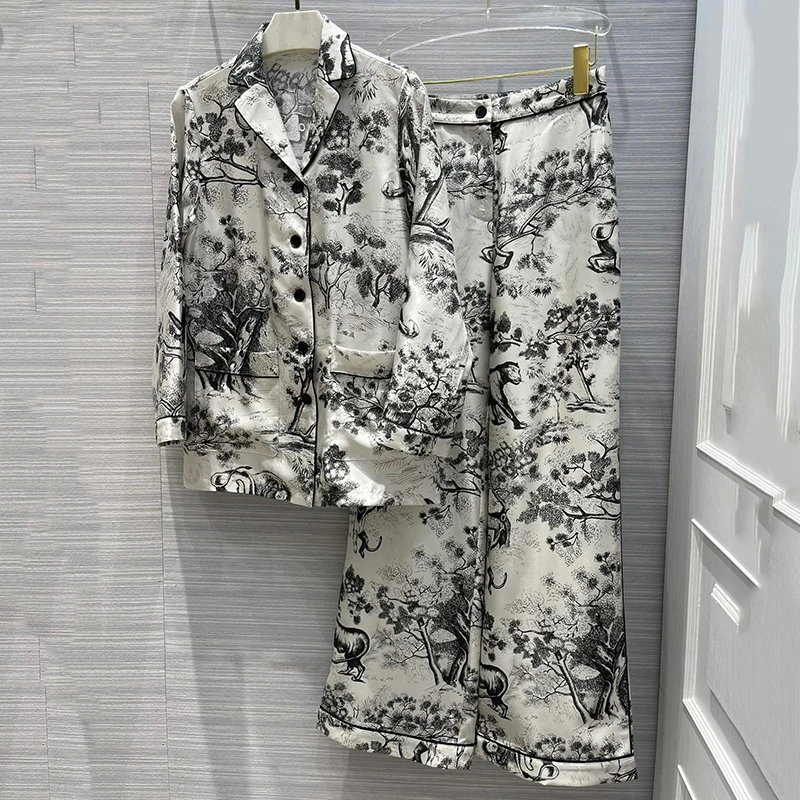 

New Women's Blouse and Pants Sets Summer T-Shirt Fashion Top Fashion Fashion Print 2 Pcs Set T-Shirt Flower Pants