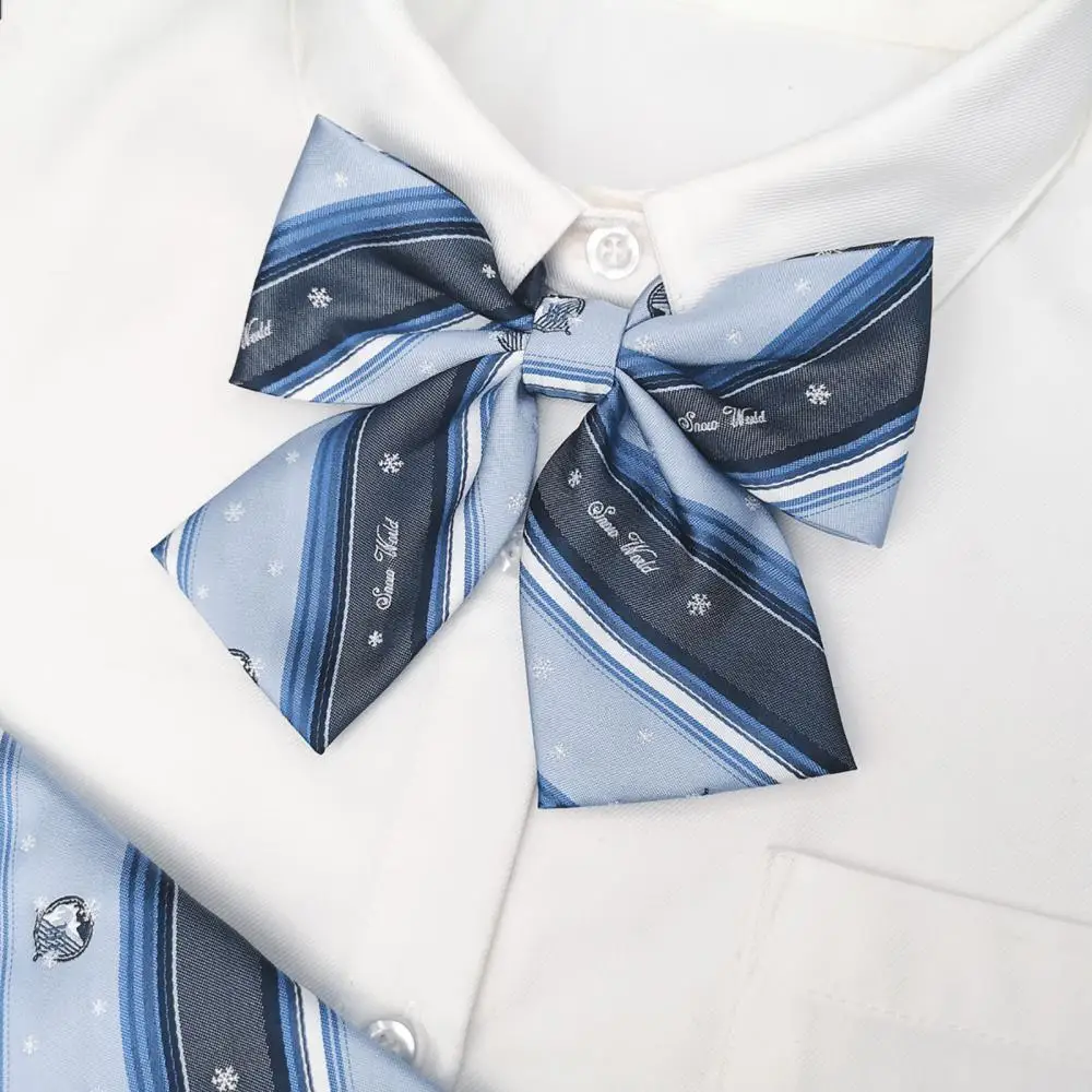

DK Tie Unisex Snowflake Printing Exquisite Workmanship Japanese Style Uniform Tie for Party