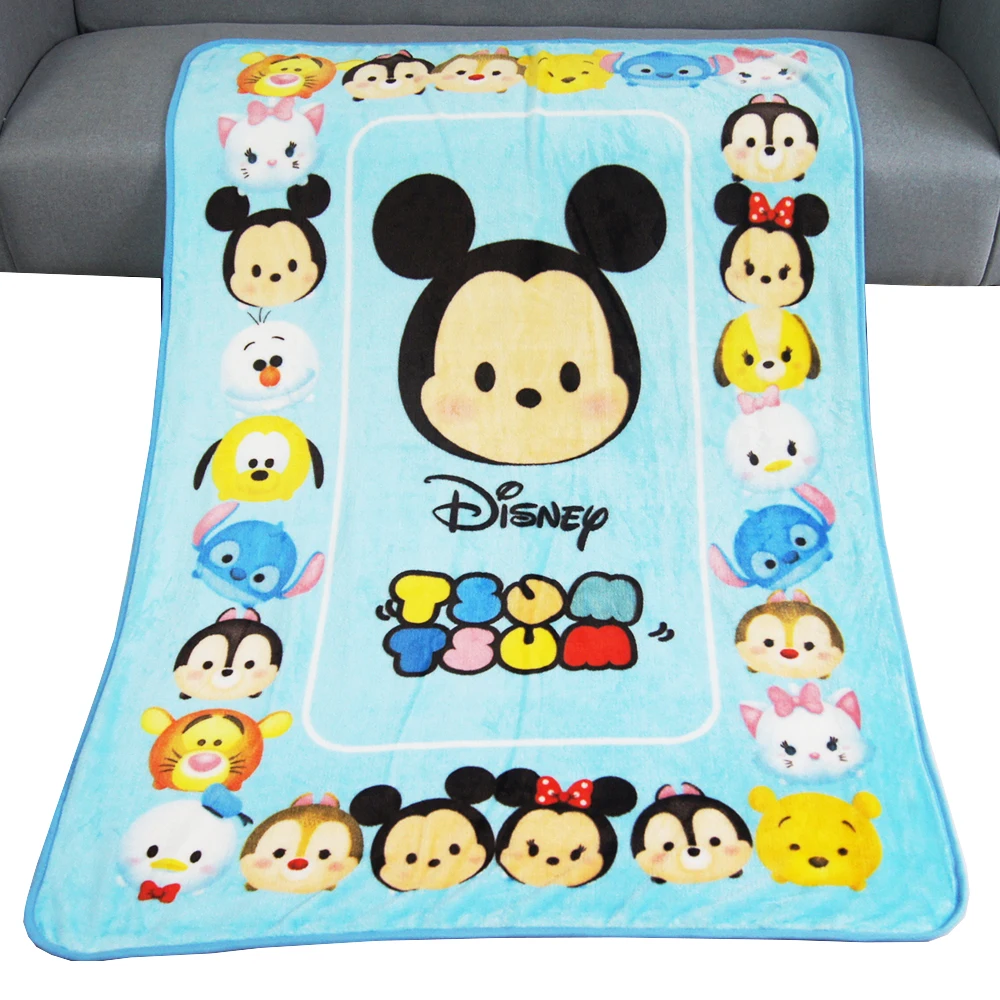 Мягкое Фланелевое мини одеяло Tsum в виде Микки и Минни Маус 100x140 см|Одеяла пеленки|