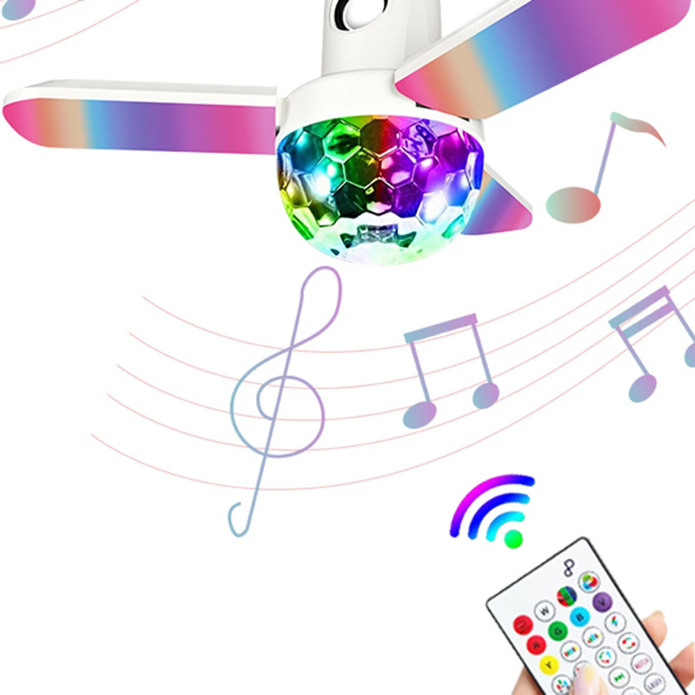 Светодиодный складной 3 х лист светильник E27 RGB работы при прослушивании музыки по