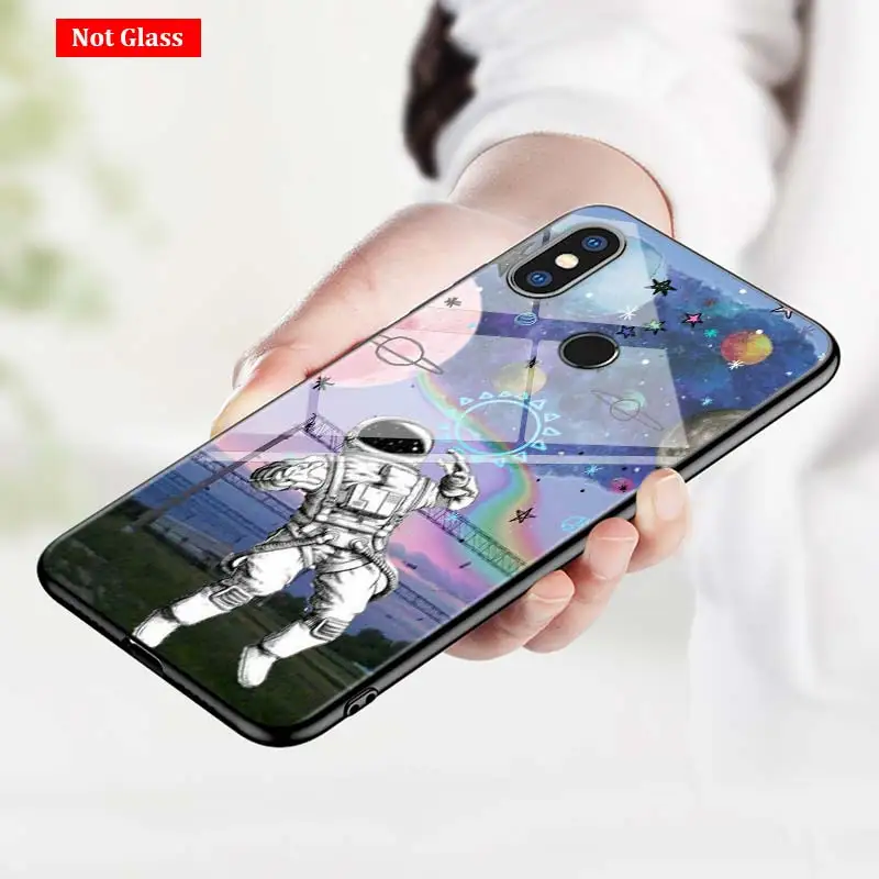 Черная крышка космическая планета, звезды для Xiaomi mi A1 A2 5X6X6 8 9 9SE CC9 F1 9T 9TPro mi играть Супер яркий блестящий чехол для телефона