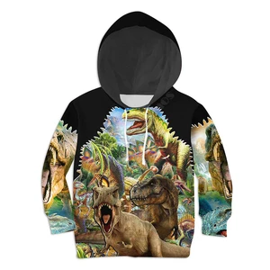 Beautiful Dinosaurs Printed Hoodies Kids Pullover Sweatshirt Tracksuit Jacket T Shirts Boy Girl Funny Animal Apparel 05
