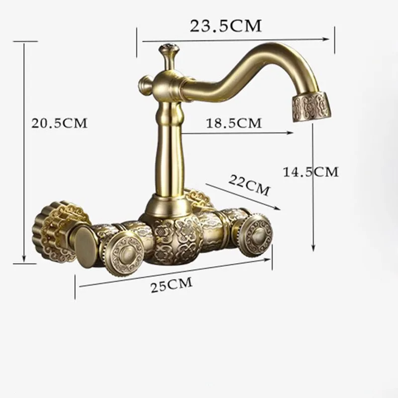 Смесители для кухни LIUYUE кран из черной/золотой латуни с двойным узором вращение