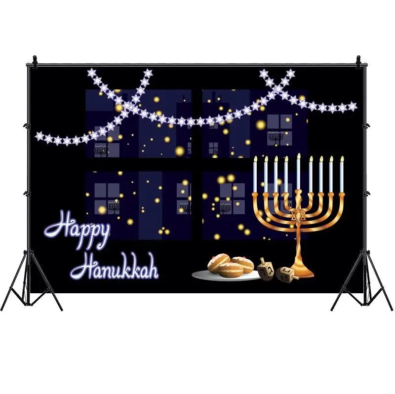 

Счастливый hanukka Фото фоны еврейские праздники Chanukah красочный подсвечник семейвечерние Фотофон для студии