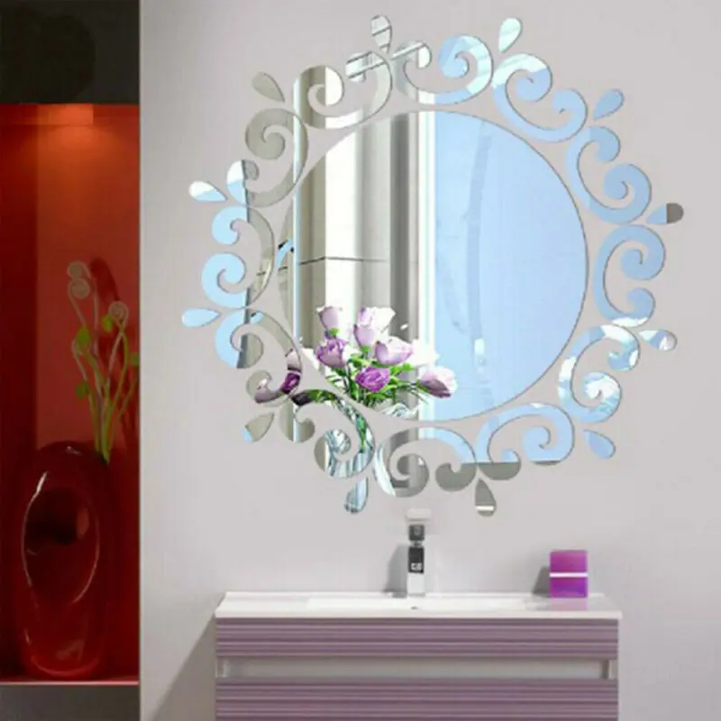 Зеркальная 3D наклейка акриловая художественная роспись Настенная Наклейка