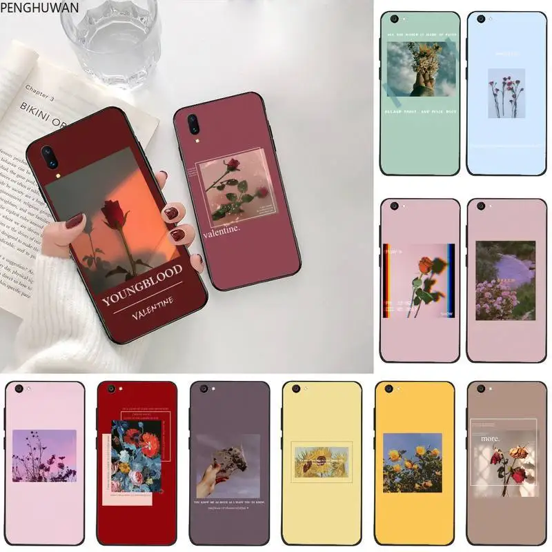 Роскошный чехол для телефона с изображением цветов и подсолнуха розы Vivo Y91c Y17 Y51 Y67