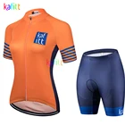 Kafitt оранжевый вариант для женщин с коротким рукавом Велоспорт Джерси комплекты со штанами 2021 профессиональная велосипедная одежда Ropa Ciclismo дышащая форма