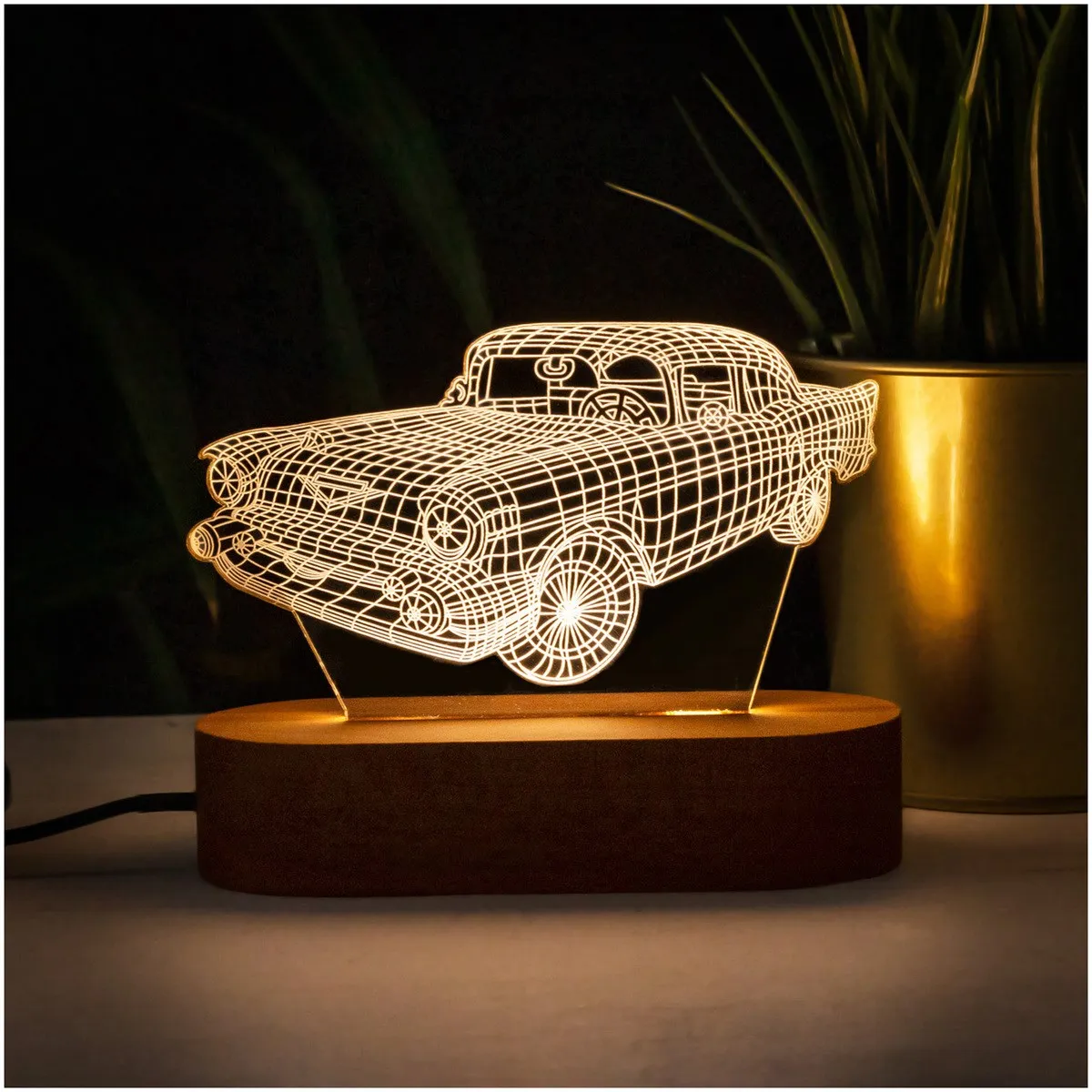 Классическая модель автомобиля 3D Светодиодная настольная лампа Usb сенсорная кнопка автомобиля ночные огни подарки Декор