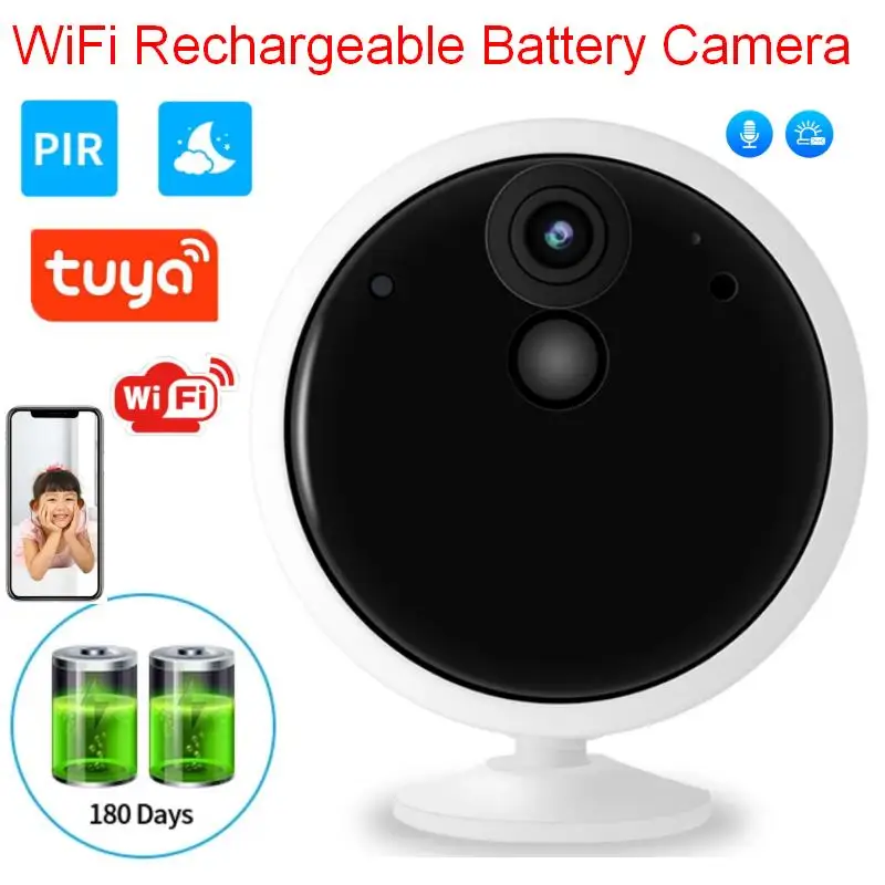 2021 Tuya 1080P приложения Smartlife Беспроводной Батарея Wi Fi безопасности дома Камера 2MP HD