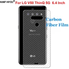 Прочная защитная 3d-пленка ThinQ для LG V50, защитная пленка на заднюю крышку из углеродного волокна с защитой от отпечатков пальцев, 6,4 дюйма (не закаленное стекло)