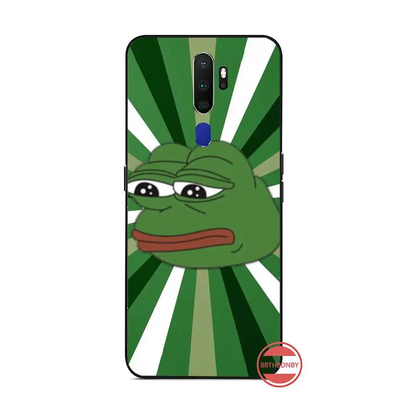 

Funny The Frog Pepe face crying happy Phone Case For OPPO F 1S 7 9 K1 A77 F3 RENO F11 A5 A9 2020 A73S R15 REALME PRO