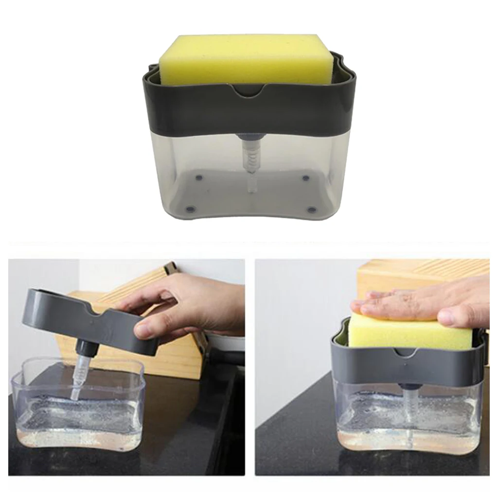 Дозатор мыла для мытья посуды и держатель губки точная дозирующая Удобная