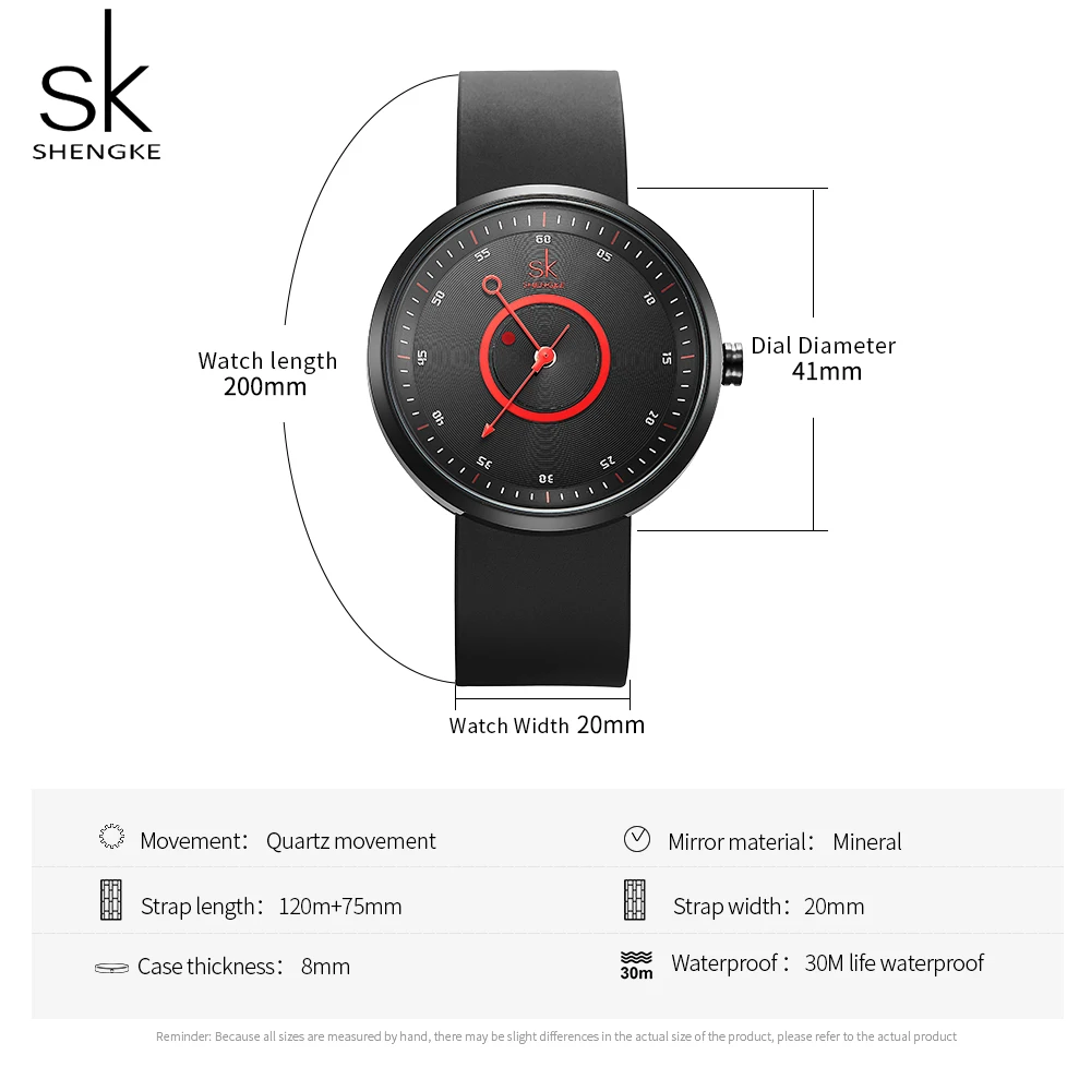 

Shengke Mens Watches Brand Fashion Sport Watches Men Waterproof Quartz Clock Male Silicone Band Simple Wrist Watch