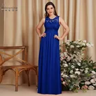 Шифоновые кружевные платья подружки невесты для свадебной вечеринки, длинные трапециевидные вечерние платья бордового цвета без рукавов, бальное платье для свадьбы