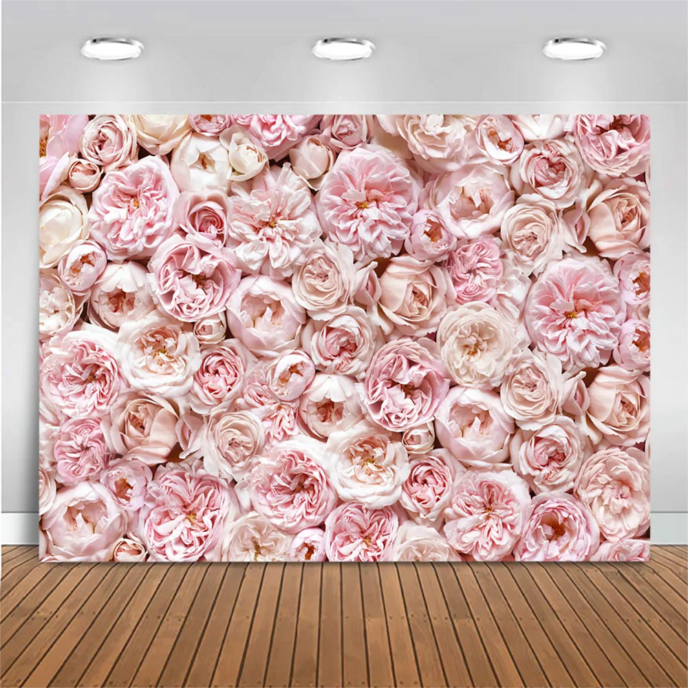 Розовый цветочный фон для фотосъемки на стену свадьбу девичник декорация