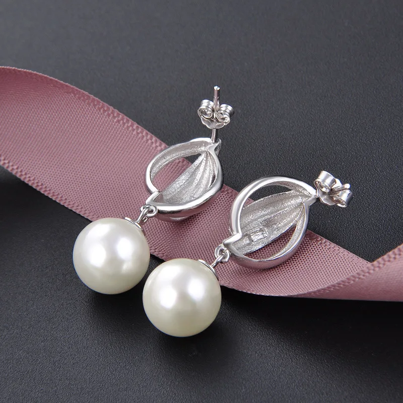 

925 Sterling Silver Tahitian Pearl Jewelry Drop Earring Women Silver 925 Jewelry Aros Mujer Oreja Bizuteria Garnet Earring Box