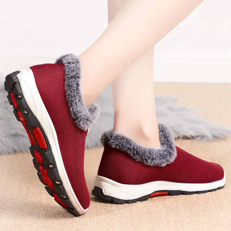 

Shoes Women 2020 Winter Cloth Shoes Women's Cotton Shoes Middle-aged and Elderly Plus Velvet Thickening Non-slip Warmth Fashion
