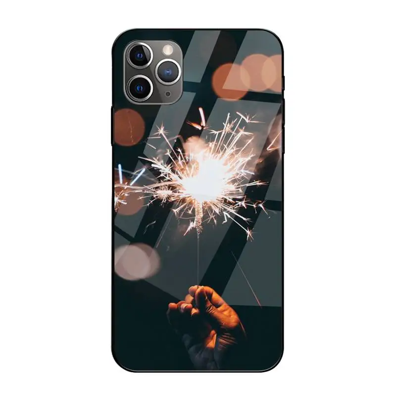 

Nice Firework Stick Phone Case Tempered Glass For Iphone6plus 6S 7 7plus 8 X XS XSmax XR 11 12 Pro Max 12mini