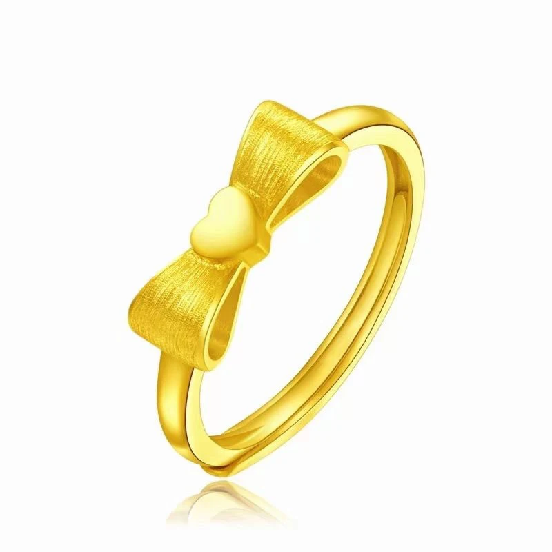 

Rings 2021 new fashion and popular fugitive princess ring love model ladies bow knot ring gold ring Valentine's day ring