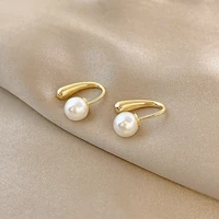 2021 new retro light luxury pearl earrings korea simple jewelry party girly temperament accessories ladies