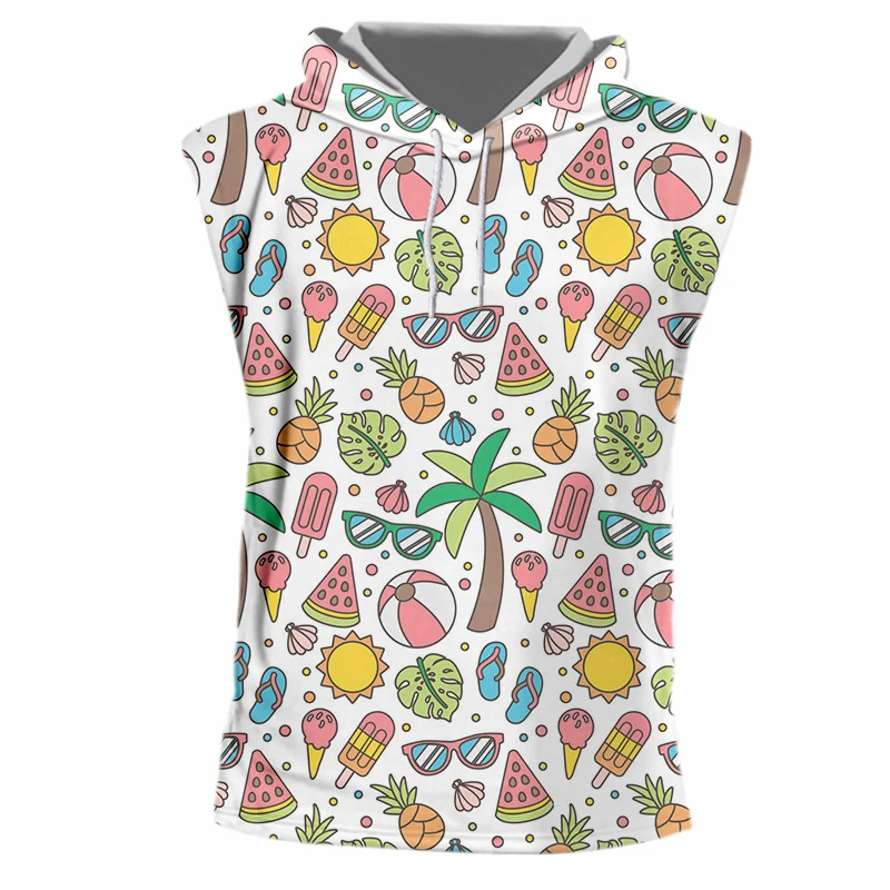 

Майка IFPD мужская с капюшоном и 3D-принтом, крутая рубашка без рукавов, Модный повседневный жилет с тропическим 3D-принтом, Ранняя одежда, 6XL