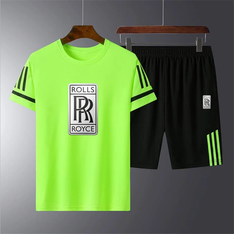

2021 new Rolls Royce car logo new breathable loose men's sports running suit suit fitness jogging sportswear