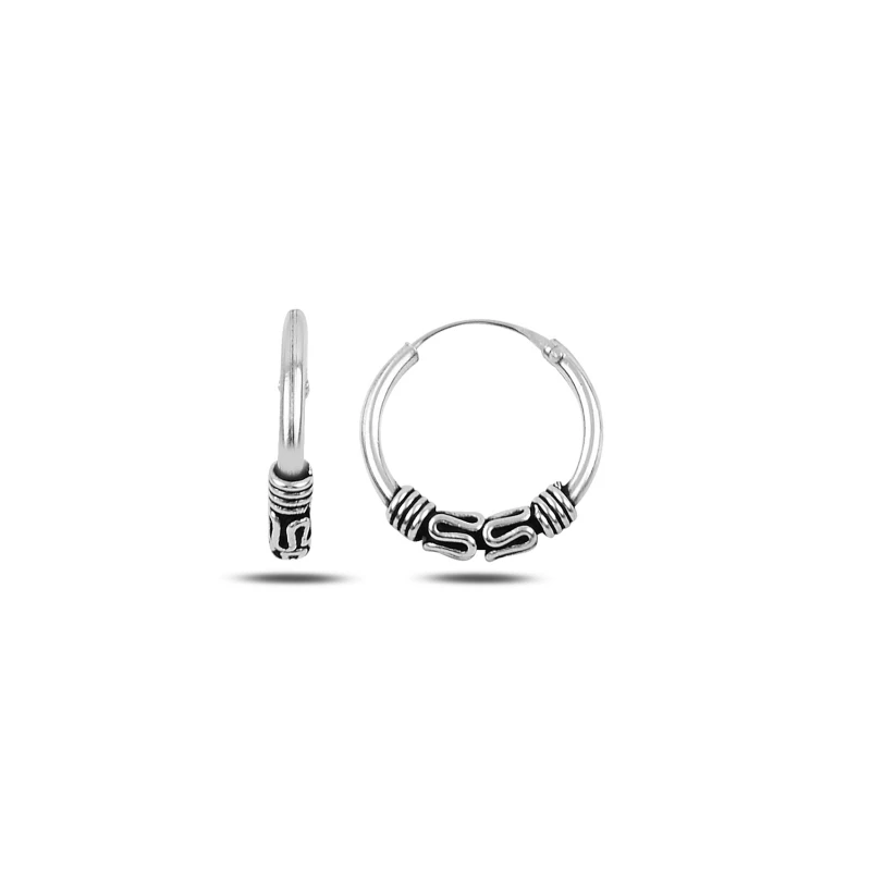 

Серебряные 16 мм окисленные серьги-кольца Silverlina