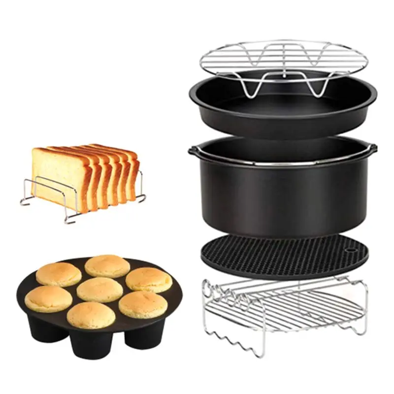 7 шт./компл. 8 дюймов воздушный фритюрница аксессуары для Airfryer 3.8QT 5.8QT пиццы Пан