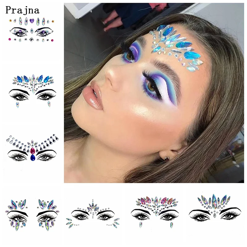 Праджня Временные татуировки тела Уход за кожей лица драгоценные камни стразы