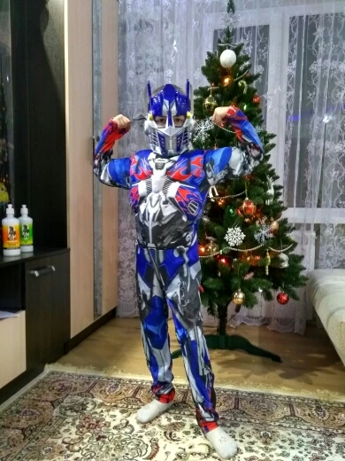 Halloween Kid Boys Optimus Prime Superhero Costume Purim Chest Muscle Jumpsuit  Book Week Children's Day Fancy Dress