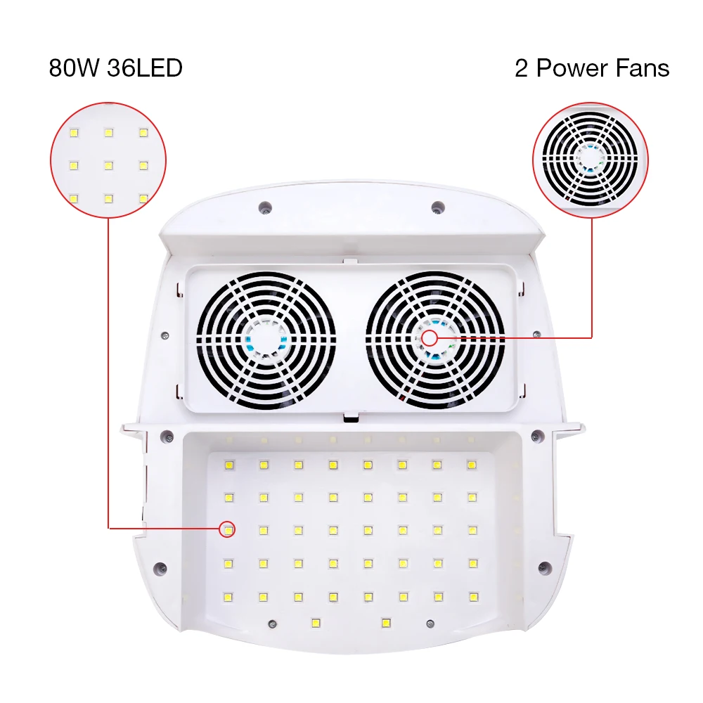 Dmoley 82 Вт УФ светодиодный светильник для ногтей с пылесосом гель Сушилка 2