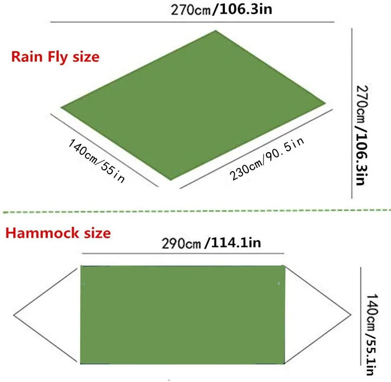 

Camping Hammock with Mosquito Net and Rainfly Tarp Hammock Canopy Portable Lightweight Nylon Hammocks with Tree Straps Hammock