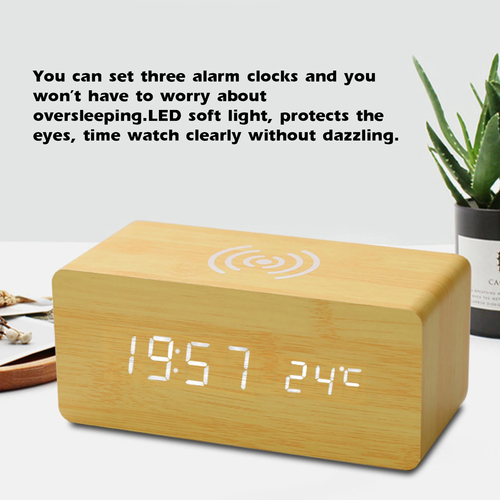 Цифровой Деревянный светодиодный Будильник деревянные ретро светящиеся часы