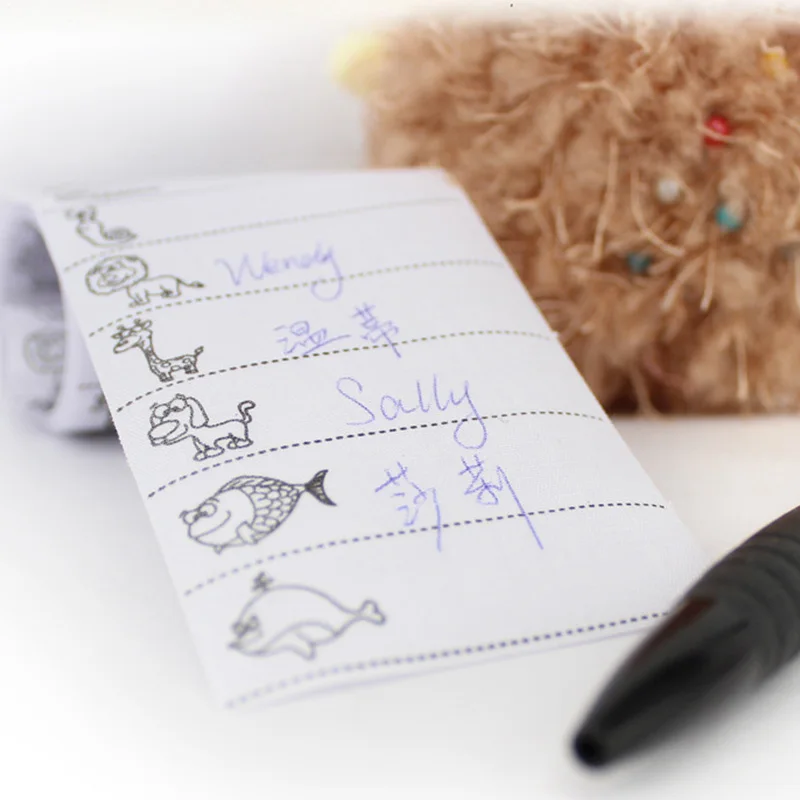 100 клетки/шт. Наклейка для шитья с именем рукописного письма из полиэстера белая