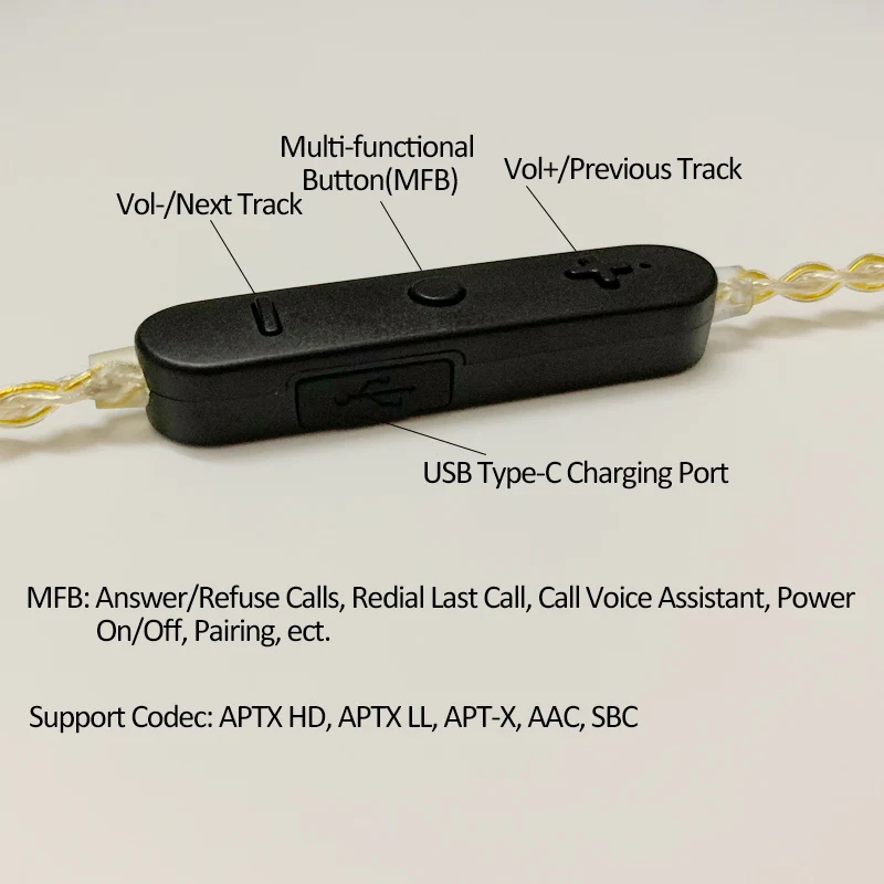 APTX HD Bluetooth 5 0 кабель QCC3034 AAC 78 мм 2-контактный Bluetooth-кабель для гарнитуры CVC8.0