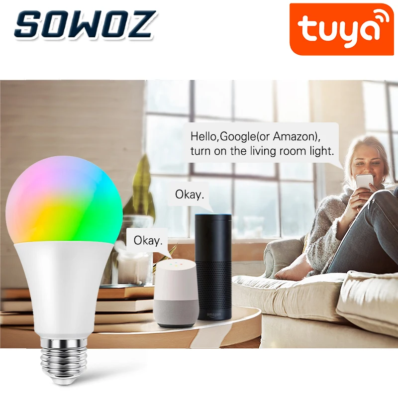 Умный дом с регулируемой яркостью умный жизни Светодиодный светильник лампа E27 9