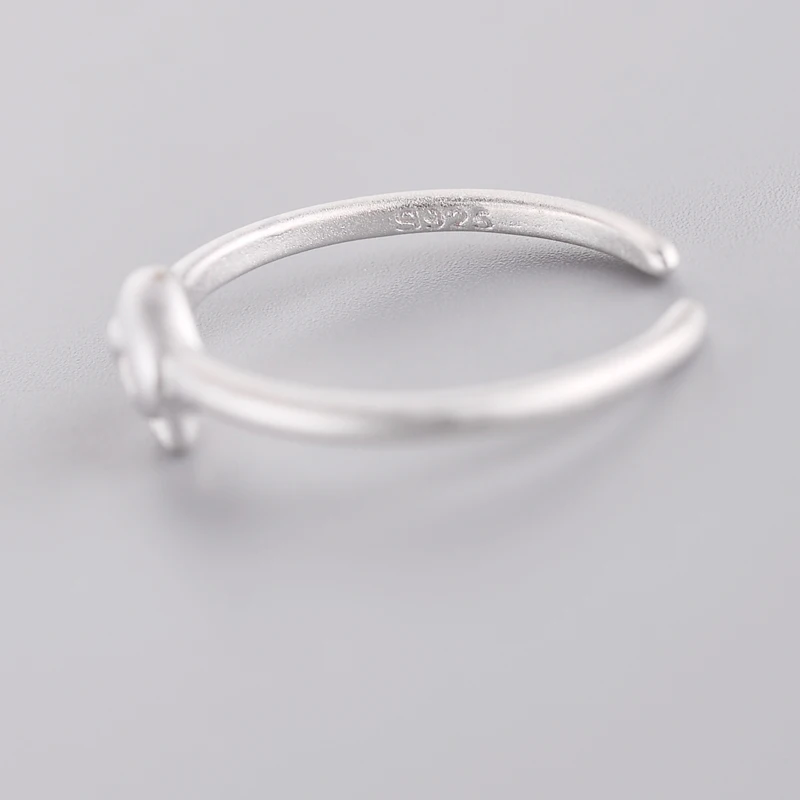 

High-quality 925 Sterling Silver Jewelry Female Personality Open Ring Simple Style Lady Prevent Allergy Cat Ring