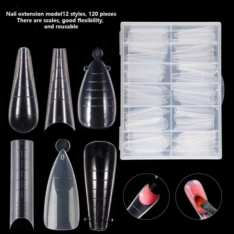 

Nail Forms Reusable Finger Art Dual Form French Tips Gel Extension Mold Acrylic False Nails Manicure Tool Accessories