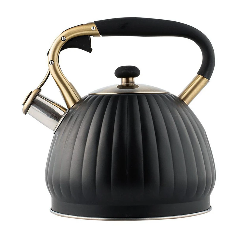 

Practical 3.5L Whistling Kettle Stainless Steel Whistle Tea Kettle for Gas Stove Induction Cooker Pumpkin Shape Tea Pot