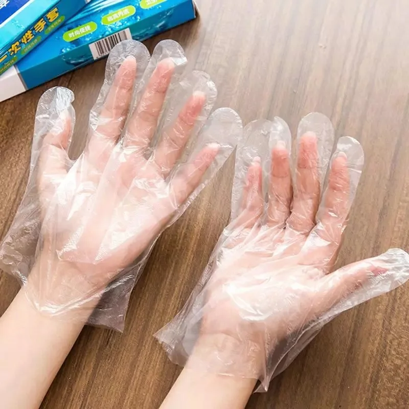 

200Pcs Housework Clean Kitchen Baking Gloves Box Disposable Vinyl Glove Multifuction Transparent Thin Gloves Waterproof For