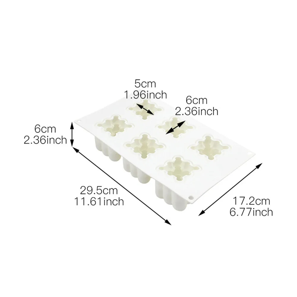 

6 Cavities DIY Aromatherapy Candle Mould Silicone Plaster Candle Handmade Soy Candles Wax Soap Molds Mousse Cake mold Supplies