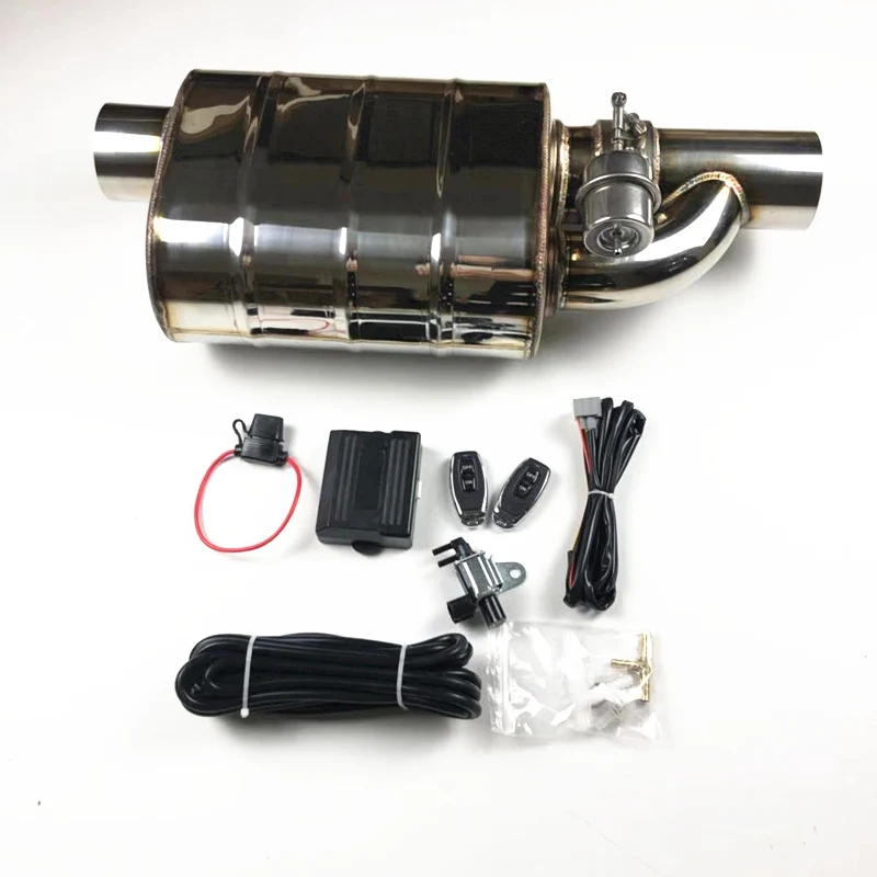 Car Universal Valve Exhaust Pipe Vacuum Pump Variable Mufflers 304 Stainless Steel Embossing Remote Control Muffler