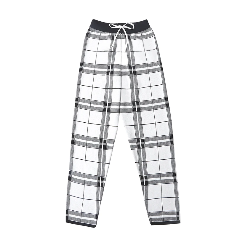 

Women Pants 2021New Spring Summer Autumn Soft Comfortable High-Waist Knitted Knitted Casual Pants Female Elastic Grey Fashion