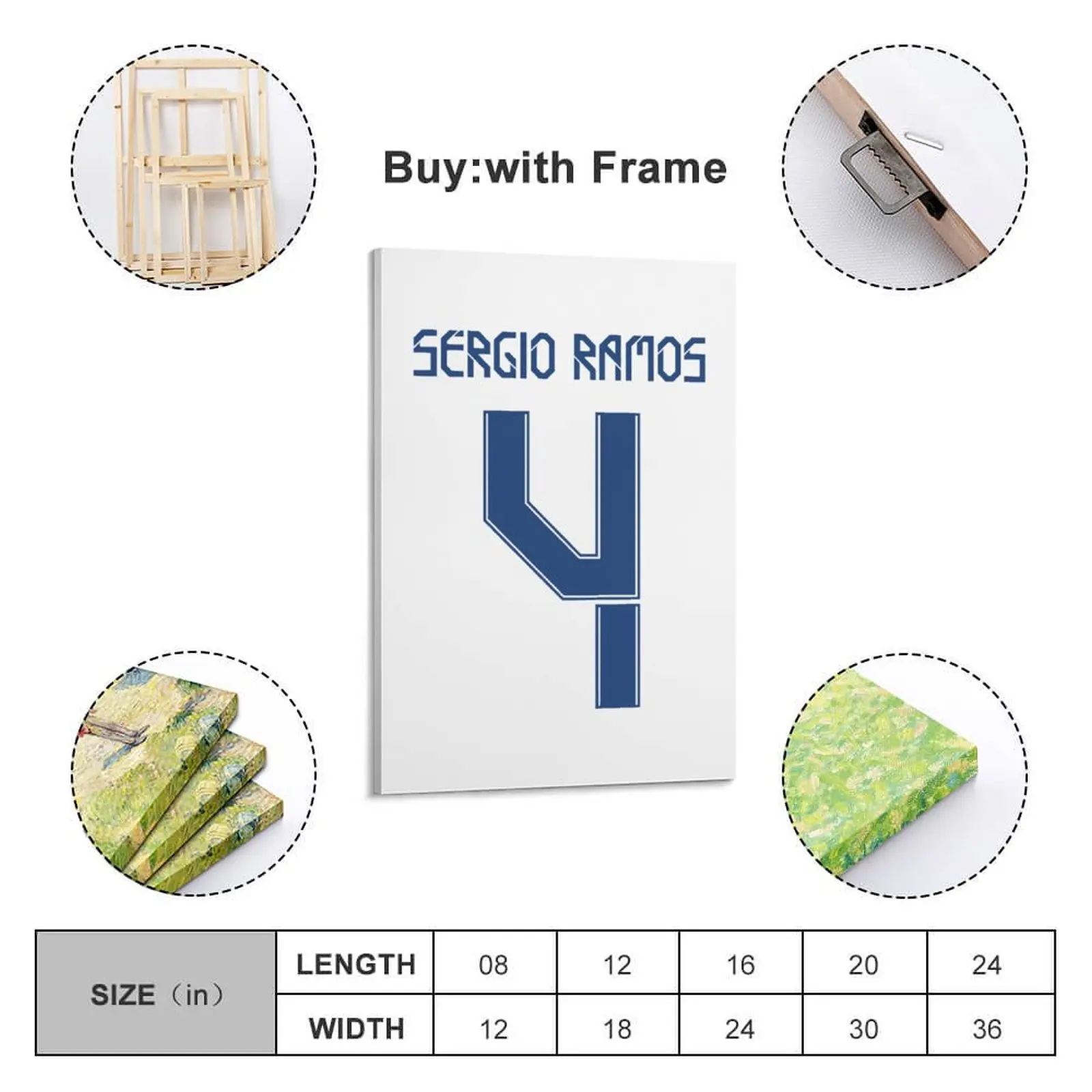 

Decor 4 Sergio Ramos Print Painting Canvas Hang A Picture for Living Room Wall Room Posters With Frame Modern Home