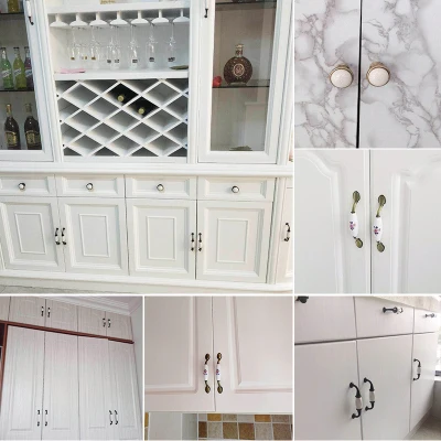 Классическая Керамика ручки шкафа Ручка и тянуть Европейский Винтаж цветок