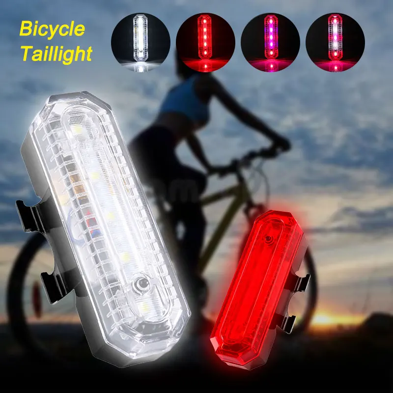 Мини велосипед хвост светильник USB Перезаряжаемые велосипедный задний фонарь 4