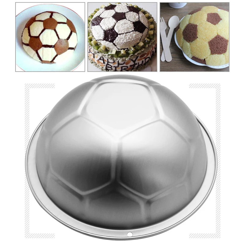 Football Half Round Ball Shaped Cake Mold Aluminum Alloy 8 inch 3D For Chocolate Mousse Mould Birthday Decor Baking Pan Soccer | Дом и сад